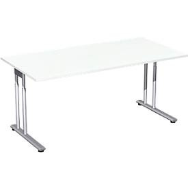 undefined, Schreibtisch PALENQUE, C-Fuss, Rechteck, B 1600 x T 800 x H 720 mm, weiss, Schreibtisch PALENQUE, C-Fuss, Rechteck, B 1600 x T 800 x H 720 mm, weiss