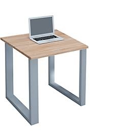 Schreibtisch, rechteckig, Bügelfuß, B 800 x T 500 x H 760 mm, Sonoma Eiche/silber