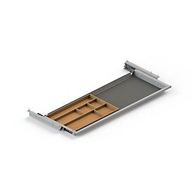 undefined, Schublade für elektrisch höhenverstellbaren Schreibtisch Elements, Metall mit Bambus-Inlay, B 759,6 x T 264,5 x H 36,5 mm, silber, Actiforce Materialschublade SL Silber
