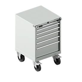 Schäfer Shop Select, Schubladenschrank mit Rollen WSK 27-27, 6 Schübe, bis 200 kg, B 564 x T 572 x H 870 mm, lichtgrau/lichtgrau
