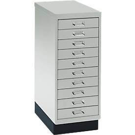 undefined, Schubladenschrank DIN A4, mit 10 Schubladen, 675 mm hoch, lichtgrau, Schubladenschrank DIN A4, mit 10 Schubladen, 675 mm hoch, lichtgrau