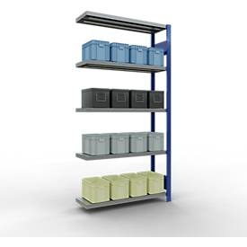 Schulte Lagertechnik, Schulte Lagertechnik Fachbodenregal-Stecksystem MULTIplus 250, Anbauregal, Längenriegel, 2000x1000x300 mm, 5 Böden, enzianblau/verzinkt, Schulte Lagertechnik Fachbodenregal-Stecksystem MULTIplus 250, Anbauregal, Längenriegel, 2000x1000x300 mm, 5 Böden, enzianblau/verzinkt