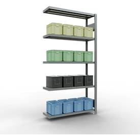Schulte Lagertechnik, Schulte Lagertechnik Fachbodenregal-Stecksystem MULTIplus 250, Anbauregal, Längenriegel, 2000x1000x300 mm, 5 Böden, verzinkt, Schulte Lagertechnik Fachbodenregal-Stecksystem MULTIplus 250, Anbauregal, Längenriegel, 2000x1000x300 mm, 5 Böden, verzinkt