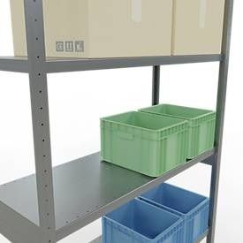 Schulte Lagertechnik, Schulte Lagertechnik Fachbodenregal-Stecksystem MULTIplus 250, Grundregal, Längenriegel, 3000x1300x500 mm, 7 Böden, verzinkt, Schulte Lagertechnik Fachbodenregal-Stecksystem MULTIplus 250, Grundregal, Längenriegel, 3000x1300x500 mm, 7 Böden, verzinkt