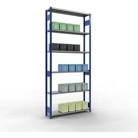 Schulte Lagertechnik, Schulte Lagertechnik Fachbodenregal-Stecksystem MULTIplus 250, Grundregal, Längenriegel, 3000x1300x300 mm, 7 Böden, enzianblau/verzinkt, Schulte Lagertechnik Fachbodenregal-Stecksystem MULTIplus 250, Grundregal, Längenriegel, 3000x1300x300 mm, 7 Böden, enzianblau/verzinkt