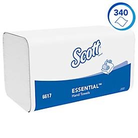Scott, Scott Falthandtücher Essential 1-lagig Weiß 15 Stück à 340 Blatt, Scott Essential Falthandtücher Z-falz Weiss 1-lagig 6617 15 Stück à 340 Blatt