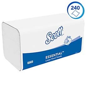 KIMBERLY, KIMBERLY Falthandtuch Essential KCD 6669 W-Falz, 1-lagig 3600 Stk., Scott Essential Falthandtücher Z-falz Weiss 1-lagig 6669 15 Stück à 240 Blatt