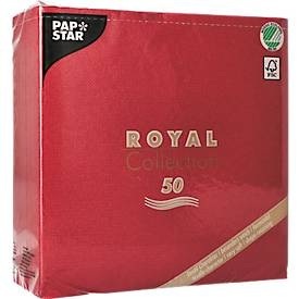 PAPSTAR, Servietten Papstar Royal Collection, 5 x 50 Stück, 1/4-Falz, Stoffoptik, 400 x 400 mm, Papier, bordeaux, Servietten Papstar Royal Collection, 5 x 50 Stück, 1/4-Falz, Stoffoptik, 400 x 400 mm, Papier, bordeaux