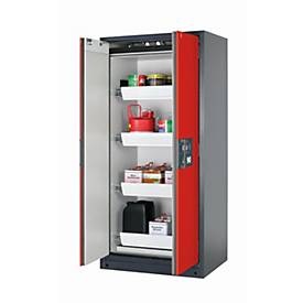 Sicherheitsschrank Typ 90 asecos Q-PEGASUS-90, Flügeltüren mit Schliess-Automatik, Einhandbedienung, Front Verkehrsrot, B 893 x T 615 x H 1953 mm