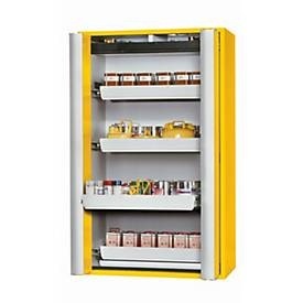 asecos, Sicherheitsschrank Typ 90 asecos S-PHOENIX-90, Falttüren mit Türfeststellanlage, Front Sicherheitsgelb, B 1196 x T 616 x H 1968 mm, Sicherheitsschrank Typ 90 asecos S-PHOENIX-90, Falttüren mit Türfeststellanlage, Front Sicherheitsgelb, B 1196 x T 616 x H 1968 mm
