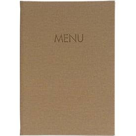Sigel, Sigel Speisekarten-Mappe ,DIN A4, Gummibindung, geprägt, beige, 5 Stück + 2 Doppel-Transparenthüllen, Sigel Speisekarten-Mappe ,DIN A4, Gummibindung, geprägt, beige, 5 Stück + 2 Doppel-Transparenthüllen