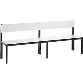 CP, Garderobenbank BASIC PLUS, einseitig, C+P Garderobenbank BASIC PLUS, einseitig, HPL, Lehne, Länge 1960 mm, weiß