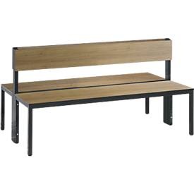 CP, Garderobenbank BASIC PLUS, doppelseitig, C+P Garderobenbank BASIC PLUS, doppelseitig, HPL, Lehne, Länge 1500 mm, silbergrau