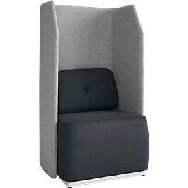 Rocada, Soft-Seating-System BE SOFT, Sessel, ohne Tisch, m. Akustik-Panel, schwarz-grau, Rocada 1804-4-1 R180482 1 St.