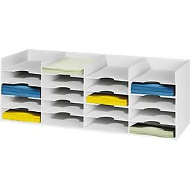 Paperflow, Sortierstation, DIN A4, Polystyrol, für Schränke, 20 Fächer, B 897 x T 304 x H 313 mm, Sortierstation, DIN A4, Polystyrol, für Schränke, 20 Fächer, B 897 x T 304 x H 313 mm