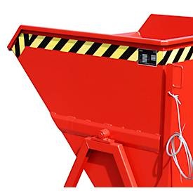 undefined, Späne-Kippmulde Bauer SKS 550, Stahl, rot, B 1250 x T 1200 x H 1170 mm, 550 l, bis 1000 kg, Rollen, Ablasshahn, Manuelle Kippvorrichtung, Späne-Kippmulde Bauer SKS 550, Stahl, rot, B 1250 x T 1200 x H 1170 mm, 550 l, bis 1000 kg, Rollen, Ablasshahn, Manuelle Kippvorrichtung