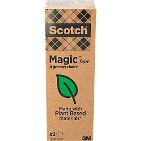 Scotch, Sparset Scotch® Klebeband „Magic Tape: A Greener Choice”, 9 Rollen, L 33 m x B 19 mm, Ø 26 mm, Scotch Magic Tape 900, 19mm x 33m, transparent, 900-9, (9 Rollen)