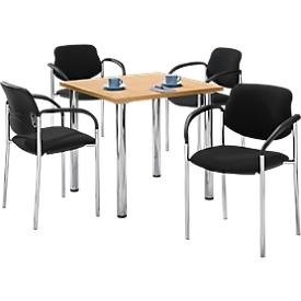 undefined, Tisch m. 4 Stühlen, Buche-Dekor, 800x800 mm, Tisch m. 4 Stühlen, Buche-Dekor, 800x800 mm