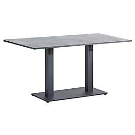BEST, Tisch Best Cervia, Mittelsäule, Tischplatte klappbar, Niveau-Ausgleichschrauben, B 1400 x T 800 H 740 mm, Metall & HPL, 