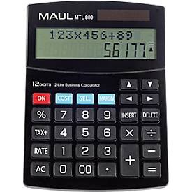 Maul, Maul MTL 800 Tischrechner Schwarz Display (Stellen): 12 batteriebetrieben, solarbetrieben, Maul Taschenrechner MTL800 Schwarz
