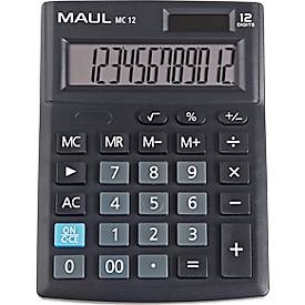 Maul, Maul MC 12 Tischrechner Schwarz Display (Stellen): 12 batteriebetrieben, solarbetrieben, Maul Taschenrechner MC12 Schwarz