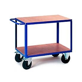 Rollcart Transportsysteme, Tischwagen, 2 Ladeflächen, 850 x 500 mm, Tragkraft 500 kg, für Produktion und Werkstatt, Tischwagen, 2 Ladeflächen, 850 x 500 mm, Tragkraft 500 kg, für Produktion und Werkstatt