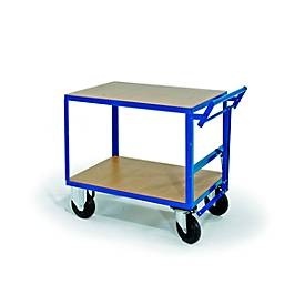 Rollcart Transportsysteme, Tischwagen, 2 Ladeflächen, Totmannbremse, Tragkraft 500 kg, 1200 x 800 mm, Tischwagen, 2 Ladeflächen, Totmannbremse, Tragkraft 500 kg, 1200 x 800 mm