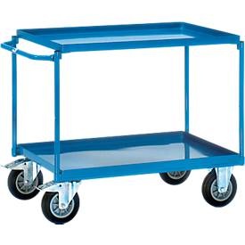 Fetra, Fetra 4820 Tischwagen Stahl pulverbeschichtet Traglast (max.): 400 kg Brillantblau (RAL 5007), fetra® Tischwagen mit öldichten Wannen, 2 Etagen à 850 x 500 mm, waagerechter Bügel