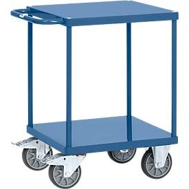 Fetra, Fetra 2496B Tischwagen Stahl pulverbeschichtet Traglast (max.): 500 kg Brillantblau (RAL 5007), fetra® Tisch- und Montagewagen mit Stahlblechböden à 600 x 600 mm
