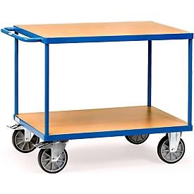 Fetra, Fetra 2402 Tischwagen Stahl pulverbeschichtet Traglast (max.): 500 kg Brillantblau (RAL 5007), fetra® Schwerer Tisch- und Montagewagen, 2 Etagen à 700 x 1.000 mm