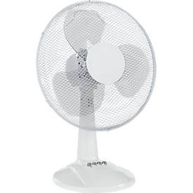 undefined, Tischventilator, 3-stufig, oszillierend, höhenverstell- & schwenkbar, mit Rotor Ø 400 mm & 45 W Leistung, weiss, Tischventilator, 3-stufig, oszillierend, höhenverstell- & schwenkbar, mit Rotor Ø 400 mm & 45 W Leistung, weiss