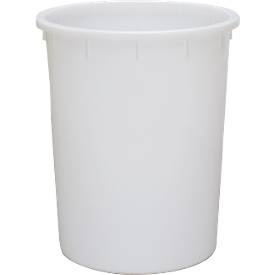 undefined, Tonne, mit Griffen, 200 l, Ø 670 x H 805 mm, lebensmittelecht, temperaturbeständig, stapelbar, recycelbares HDPE, weiss, Tonne, mit Griffen, 200 l, Ø 670 x H 805 mm, lebensmittelecht, temperaturbeständig, stapelbar, recycelbares HDPE, weiss