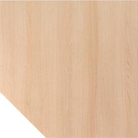 undefined, Trapezplatte ULM, B 1200 x T 1200 mm, Eiche-Dekor, Trapezplatte Breno, Verbindungsplatte für Schreibtische Breno, mit Stützfuss, L 1200 x B 1200 mm, Spanplatte, Eiche/Silber