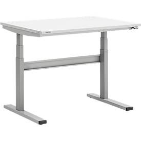 TRESTON, Arbeitstisch, elektrisch höhenverstellbar, Treston TED Arbeitstisch M900, B 1100 x T 800 mm, elektrisch höhenverstellbar, T-Fuss, lichtgrau RAL 7035