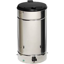VAR, Tret-Abfalleimer Euro-Pedal, kieselgrau, Tret Mülleimer Euro Pedal, für den Innenbereich, Volumen 60 l, mit Griff & Deckel, Ø 350 x H 700 mm, Edelstahl & Kunststoff, kieselgrau