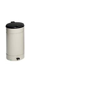 VAR, Tret-Abfalleimer Euro-Pedal, kieselgrau, Tret Mülleimer Euro Pedal, für den Innenbereich, Volumen 60 l, mit Griff & Deckel, Ø 350 x H 700 mm, Edelstahl & Kunststoff, kieselgrau