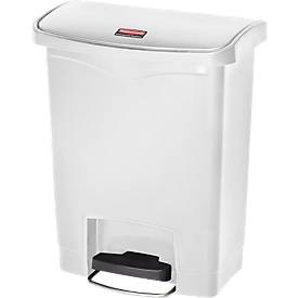 Rubbermaid, Rubbermaid Tretabfallsammler Volumen 30 l, BxHxT 271 x 536 x 425 mm weiß, Rubbermaid Tret-Abfallbehälter Slim Jim® mit Pedal an der Breitseite, Kunststoff, 30 l, weiss
