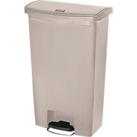 Rubbermaid, Rubbermaid Tretabfallsammler Volumen 68 l, BxHxT 322 x 803 x 500 mm beige, Rubbermaid Tret-Abfallbehälter Slim Jim® mit Pedal an der Breitseite, Kunststoff, 68 l, beige