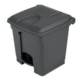 EUROKRAFTbasic, Pedal-/Tretabfallsammler, Tretabfallsammler aus Polyethylen 30 l, grau