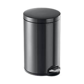 Durable, Treteimer Metall rund, Soft Close, 12 Liter, anthrazit, Durable DURABLE - Mülleimer 12.0 l anthrazit 341158 Abfalleimer 12 l (Ø x H) 25 cm x 40 cm Metall, Kunststoff