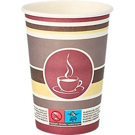 PAPSTAR, Trinkbecher Papstar To Go, Einweg, 0,25 l, Ø 80 x H 92 mm, FSC®-zertifiziert, Pappe, farbig, 50 Stück, Trinkbecher Papstar To Go, Einweg, 0,25 l, Ø 80 x H 92 mm, FSC®-zertifiziert, Pappe, farbig, 50 Stück