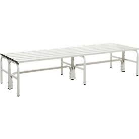 Sypro, Umkleidebank, Edelstahlrohr/Alu, doppelt, L 2000 mm, lichtgrau, Umkleidebank, Edelstahlrohr/Alu, doppelt, L 2000 mm, lichtgrau