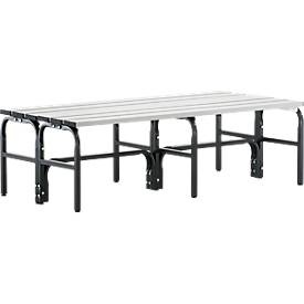 Sypro, Umkleidebank, Stahlrohr/Alu, doppelt, 1500 mm lang, anthrazit, Umkleidebank, Stahlrohr/Alu, doppelt, 1500 mm lang, anthrazit
