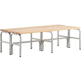 Sypro, Umkleidebank, Stahlrohr/Holz, doppelt, L 1500 mm, lichtgrau, Umkleidebank, Stahlrohr/Holz, doppelt, L 1500 mm, lichtgrau
