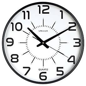 Unilux, UNiLUX Wanduhr Maxi Pop Ø 37.5 cm, Schwarz, UNILUX Wanduhr Maxi Pop, Quarz, Ø 37,5 cm, leise schleichende Zeiger, schwarz