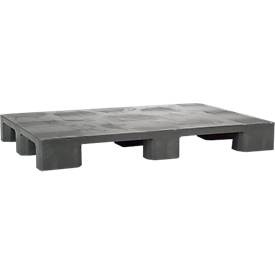 undefined, EURO-Kunststoffpalette ohne Kufen grau, ab 10 Stk, BASIC Kunststoff-Palette, LxBxH 1.200 x 800 x 140 mm