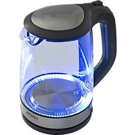 undefined, Wasserkocher exquisit WK 3501 swg, Glas, 2 l, 2200 W, mit Innenbeleuchtung, 360° drehbar, Wasserkocher exquisit WK 3501 swg, Glas, 2 l, 2200 W, mit Innenbeleuchtung, 360° drehbar