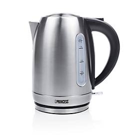 undefined, Wasserkocher, kabellos, 1,7 l, 2200 W, um 360° drehbar, mit Füllstandanzeige, Edelstahl matt, Princess 236018 Wasserkocher Edelstahl Fassungsvermögen: 1.7 l