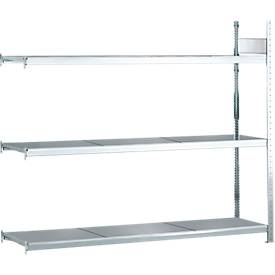 undefined, Weitspannregal, mit Stahlboden, Höhe 2000 mm Spannweite 2250 mm Anbauregal, Tiefe 500 mm, Weitspannregal Anbauregal WS2000 - H2000 x B2250 x T500 mm, 3 Ebenen, Stahl