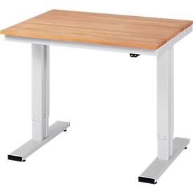 RAU, Arbeitstisch, elektrisch höhenverstellbar, RAU Arbeitstisch, elektrisch höhenverstellbar, Höhe 720 - 1120 mm, Buchenplatte massiv, BxT 1000 x 800 mm